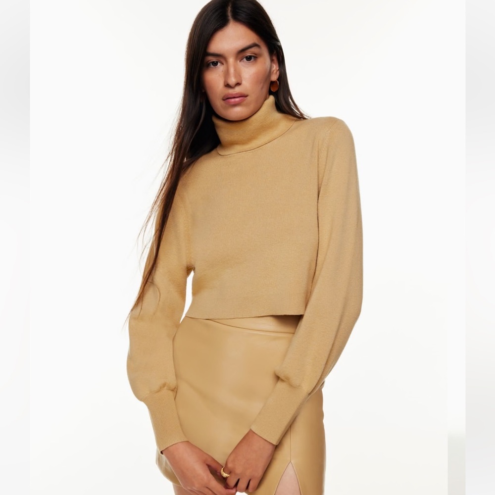ARITZIA WILFRED rebecca balloon sleeve cropped sweater